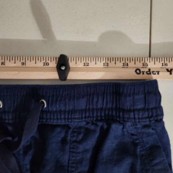 Nautica Shorts Womens Medium Navy Blue Linen-Blend Drawstring - Picture 9 of 13